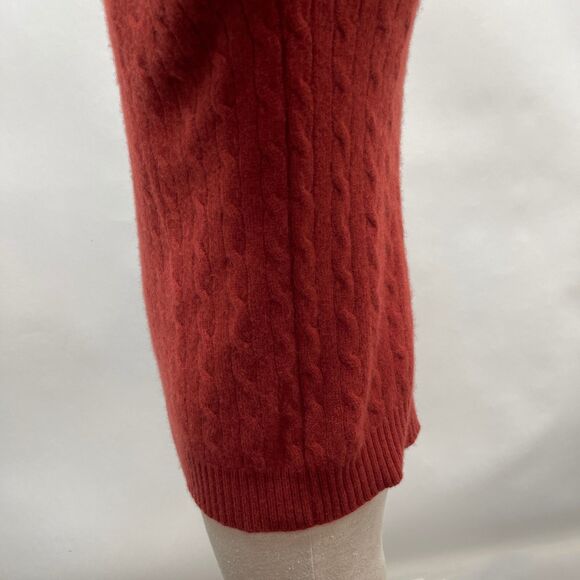 TJX Europe Men’s 100% Cashmere Sweater Small Medium Large Burnt Orange Cable - Picture 4 of 8